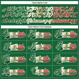Custom Kelly Green Vintage Mexican Flag Cream-Red Hockey Lace Neck Jersey