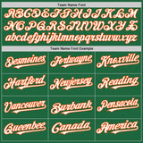 Custom Kelly Green White-Orange Mesh Authentic Throwback Baseball Jersey