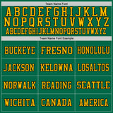 Custom Kelly Green Gold-Black Mesh Authentic Throwback Football Jersey