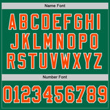 Custom Kelly Green Orange-Black Mesh Authentic Throwback Football Jersey