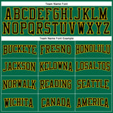 Custom Kelly Green Black-Yellow Authentic Football Jersey
