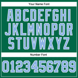 Custom Kelly Green Light Blue-White Authentic Football Jersey