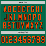 Custom Kelly Green Orange-Black Mesh Authentic Throwback Football Jersey