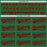 Custom Kelly Green Black-Orange Authentic Throwback Baseball Jersey