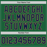 Custom Kelly Green Navy-Old Gold Authentic Throwback Baseball Jersey