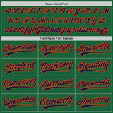 Custom Kelly Green Navy-Orange Authentic Throwback Baseball Jersey