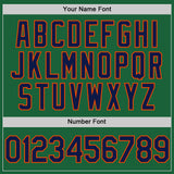 Custom Kelly Green Navy-Orange Authentic Throwback Baseball Jersey