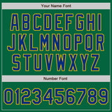 Custom Kelly Green Royal-Yellow Authentic Baseball Jersey