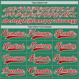 Custom Kelly Green Red-White Hockey Jersey