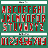 Custom Kelly Green Red-White Hockey Jersey
