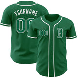 Custom Kelly Green White Authentic Baseball Jersey