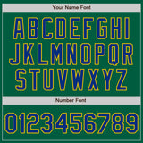 Custom Kelly Green Royal-Yellow Authentic Baseball Jersey