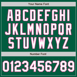 Custom Kelly Green White-Pink Authentic Baseball Jersey