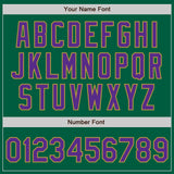Custom Kelly Green Purple-Old Gold Authentic Baseball Jersey