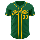 Custom Kelly Green Gold Authentic Baseball Jersey