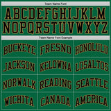 Custom Kelly Green White Pinstripe Old Gold-Black Authentic Baseball Jersey