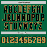 Custom Kelly Green White Pinstripe Old Gold-Black Authentic Baseball Jersey