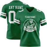Custom Kelly Green White Mesh Authentic Football Jersey