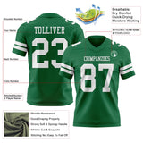Custom Kelly Green White Mesh Authentic Football Jersey