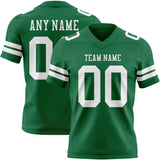 Custom Kelly Green White Mesh Authentic Football Jersey