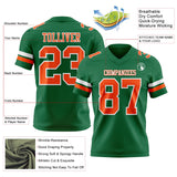 Custom Kelly Green Orange-White Mesh Authentic Football Jersey