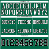 Custom Kelly Green Black-White Mesh Authentic Football Jersey