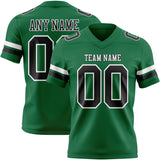 Custom Kelly Green Black-White Mesh Authentic Football Jersey
