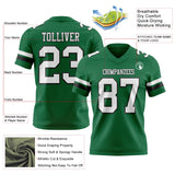 Custom Kelly Green White-Black Mesh Authentic Football Jersey