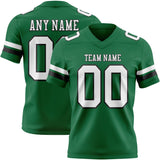Custom Kelly Green White-Black Mesh Authentic Football Jersey