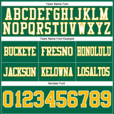 Custom Kelly Green Gold-White Mesh Authentic Football Jersey