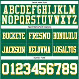 Custom Kelly Green White-Gold Mesh Authentic Football Jersey