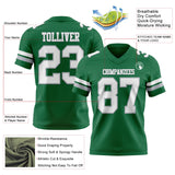 Custom Kelly Green White-Gray Mesh Authentic Football Jersey