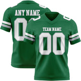 Custom Kelly Green White-Gray Mesh Authentic Football Jersey