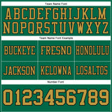 Custom Kelly Green Old Gold-Black Mesh Authentic Football Jersey