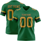 Custom Kelly Green Old Gold-Black Mesh Authentic Football Jersey
