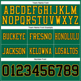 Custom Kelly Green Black-Gold Mesh Authentic Football Jersey