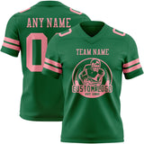 Custom Kelly Green Medium Pink Mesh Authentic Football Jersey