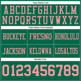 Custom Kelly Green Medium Pink Mesh Authentic Football Jersey