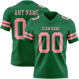 Custom Kelly Green Medium Pink Mesh Authentic Football Jersey