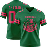 Custom Kelly Green Neon Pink Mesh Authentic Football Jersey