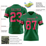 Custom Kelly Green Neon Pink Mesh Authentic Football Jersey