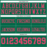 Custom Kelly Green Neon Pink Mesh Authentic Football Jersey