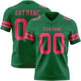 Custom Kelly Green Neon Pink Mesh Authentic Football Jersey