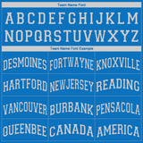 Custom Blue White V-Neck Basketball Jersey