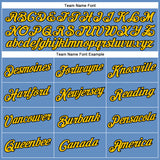 Custom Light Blue Yellow-Black Performance T-Shirt