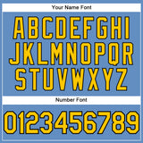 Custom Light Blue Yellow-Black Performance T-Shirt