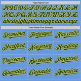 Custom Light Blue Green-Yellow Mesh Authentic Throwback Baseball Jersey