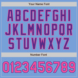 Custom Light Blue Pink-Purple Authentic Baseball Jersey