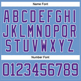 Custom Light Blue Purple-White Hockey Jersey