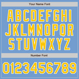 Custom Light Blue Yellow-White Authentic Baseball Jersey
